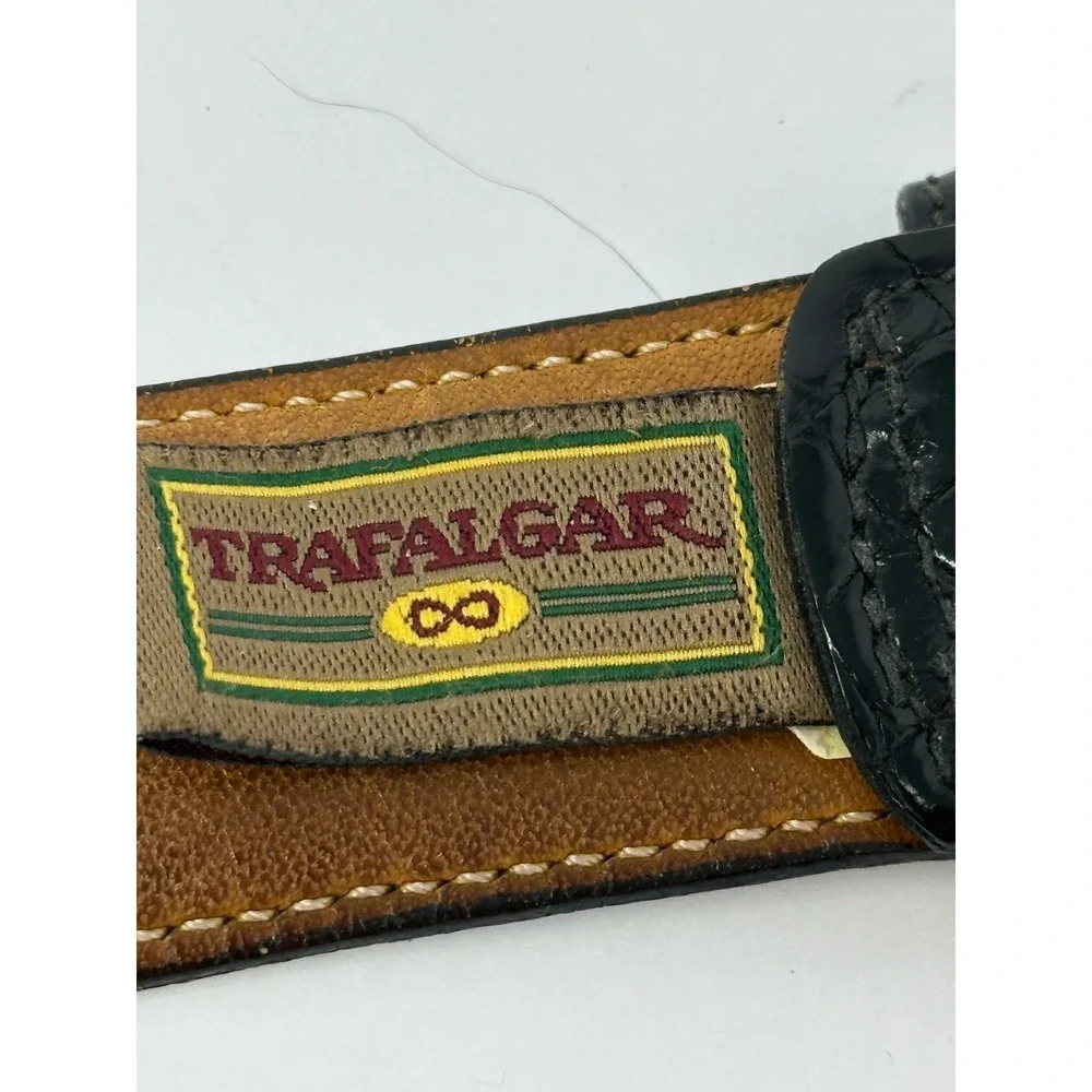 Men's Trafalgar Belt Sz 44 Genuine American Alligator Handcrafted Black V5